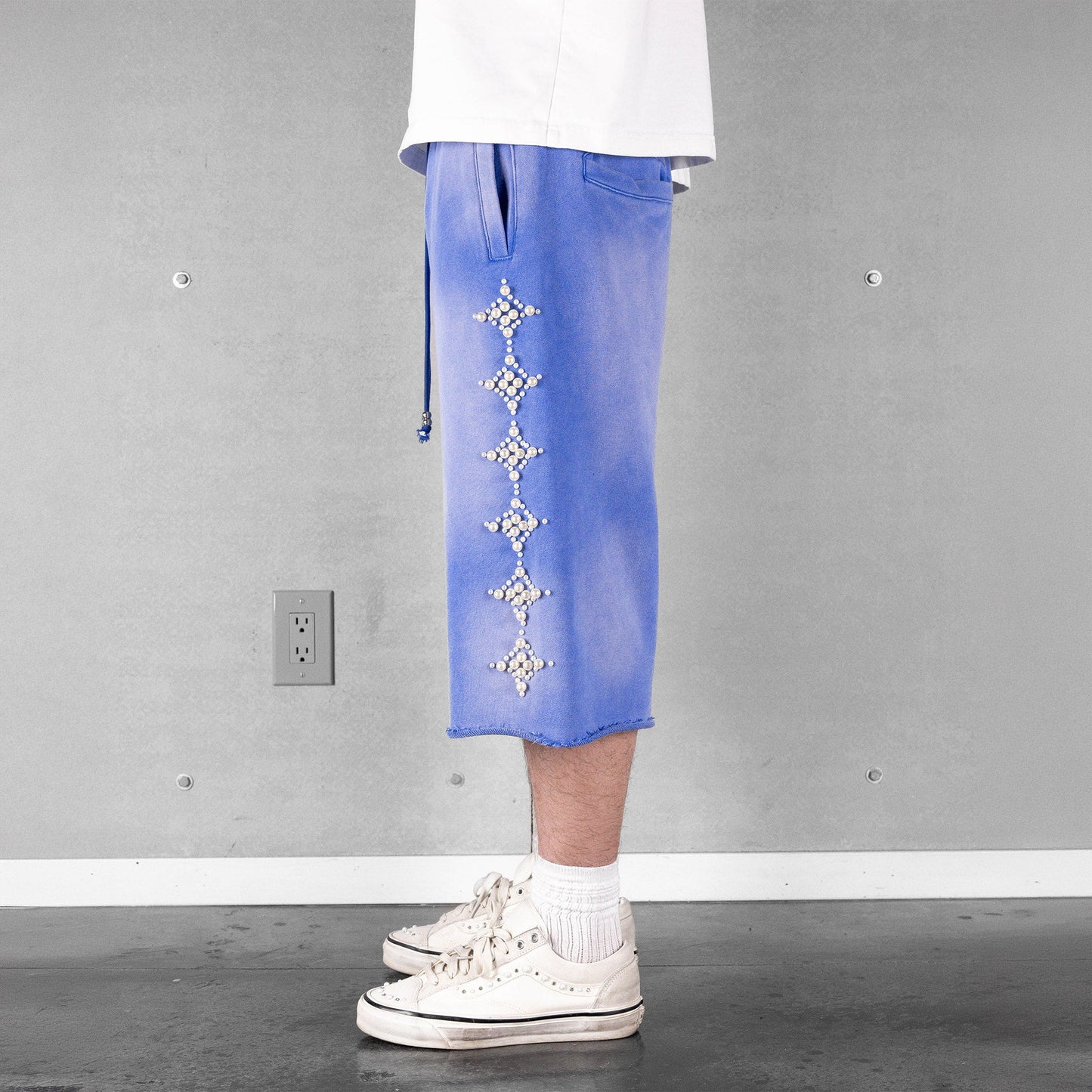 Commons Pearled Star Sweatshort Royal Blue