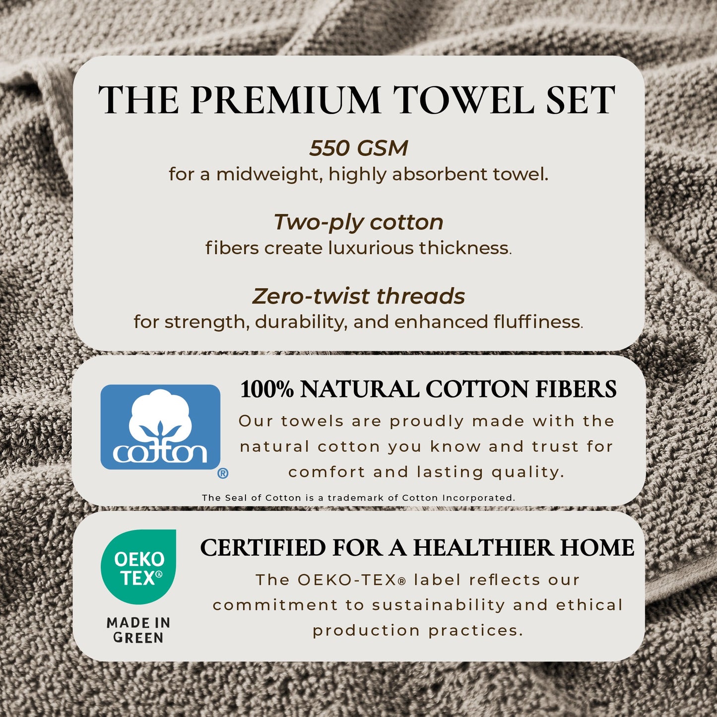Cotton Textured Bath Towel Set - Acacia Collection