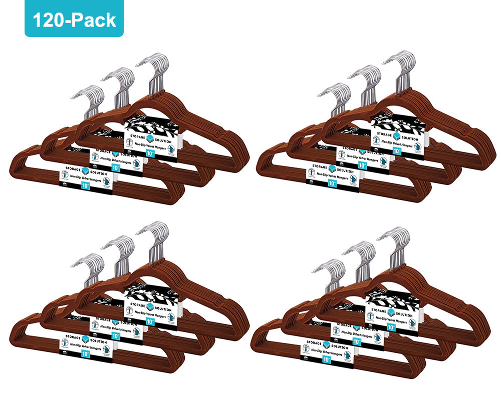 120 Pack of Premium Velvet Non-Slip Hangers with 360 Degree Rotatable Hook