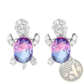 Colorful Crystal Turtle Stud Earring Set