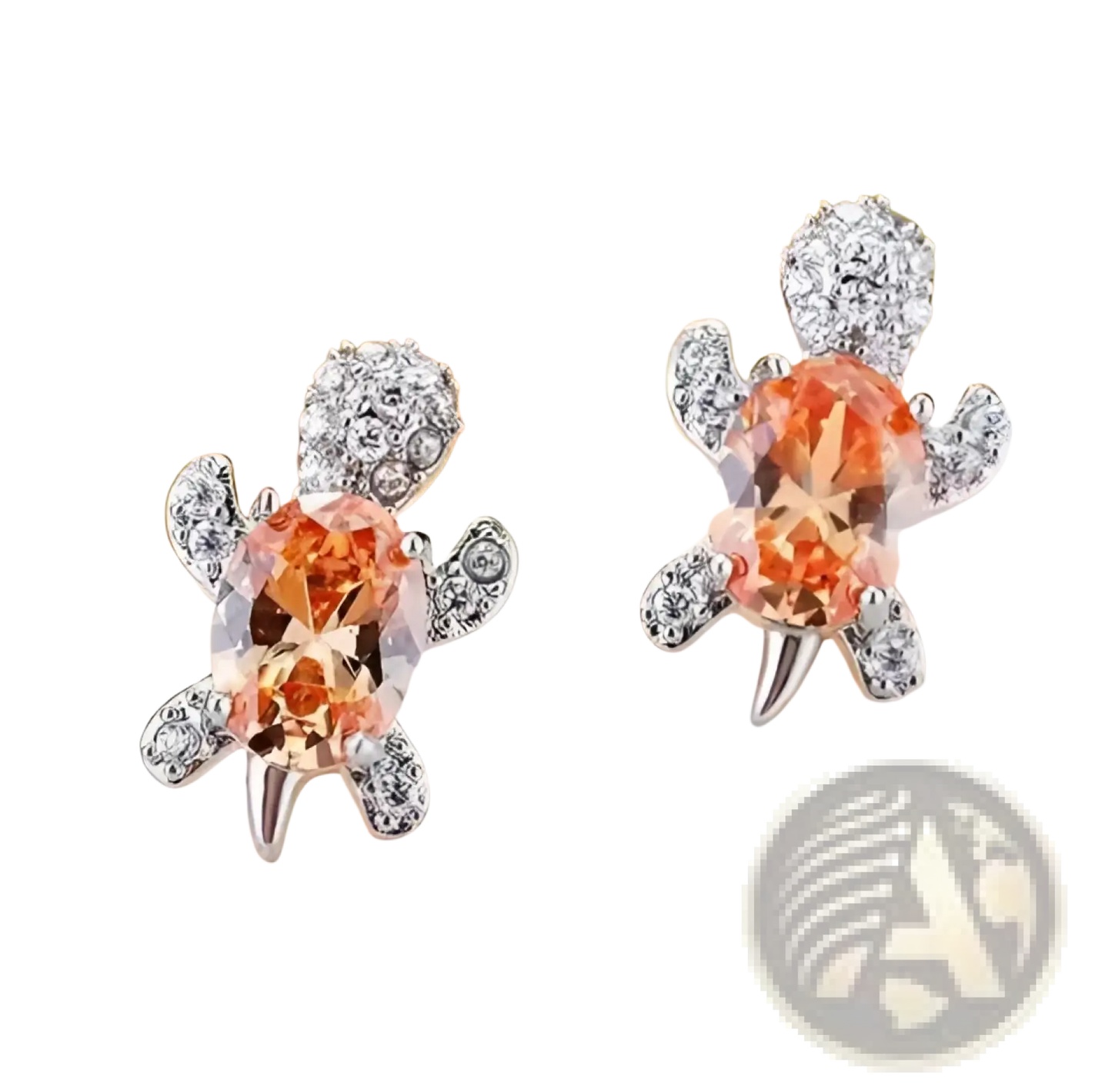 Colorful Crystal Turtle Stud Earring Set