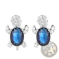 Colorful Crystal Turtle Stud Earring Set
