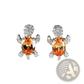 Colorful Crystal Turtle Stud Earring Set