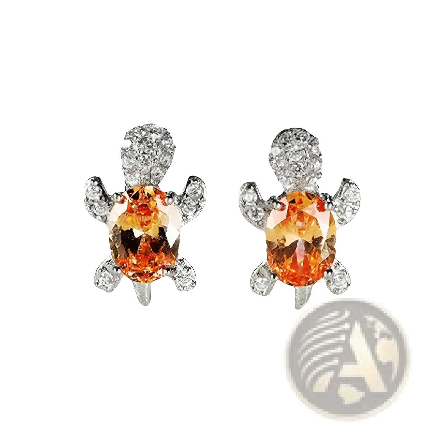 Colorful Crystal Turtle Stud Earring Set