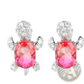 Colorful Crystal Turtle Stud Earring Set
