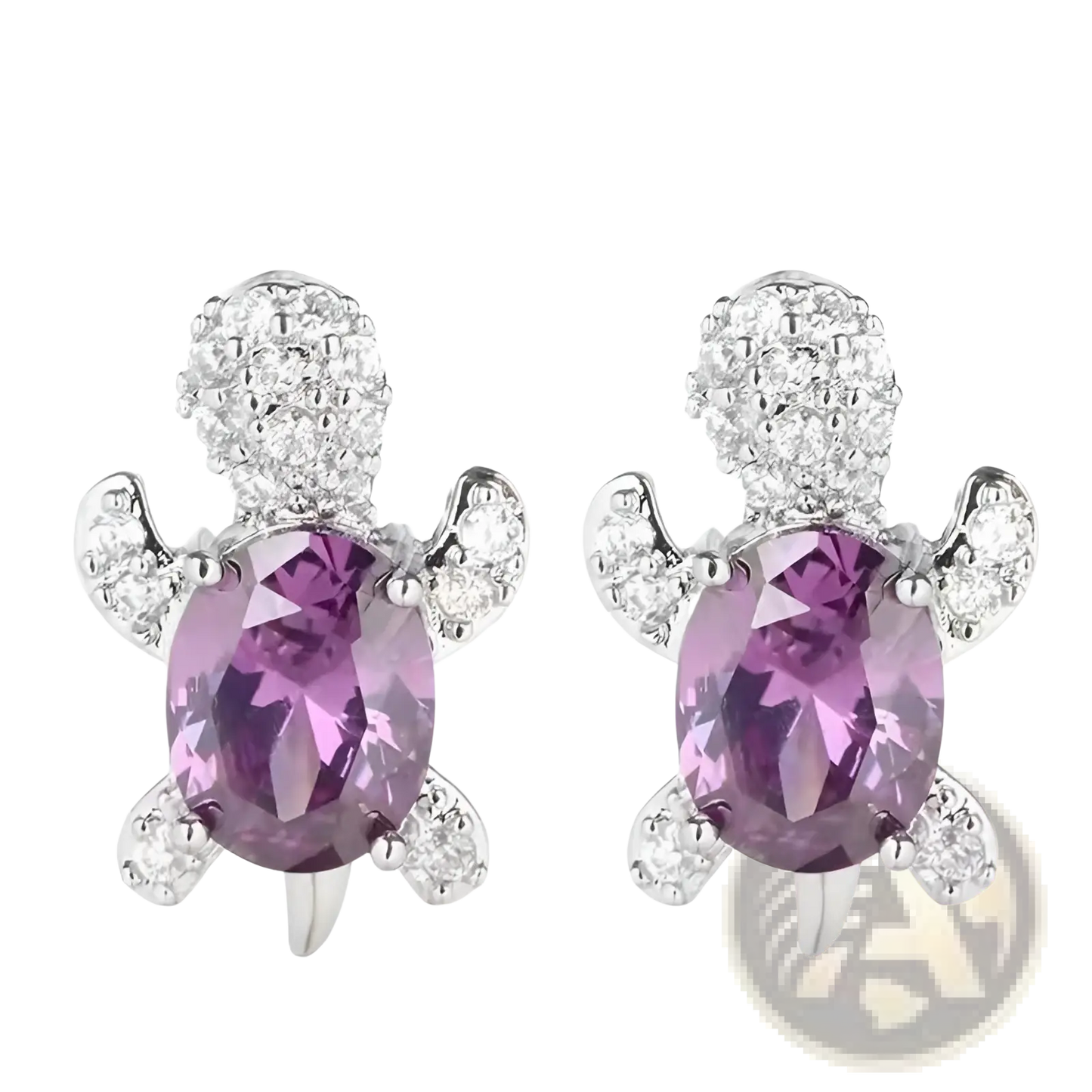 Colorful Crystal Turtle Stud Earring Set