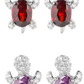 Colorful Crystal Turtle Stud Earring Set