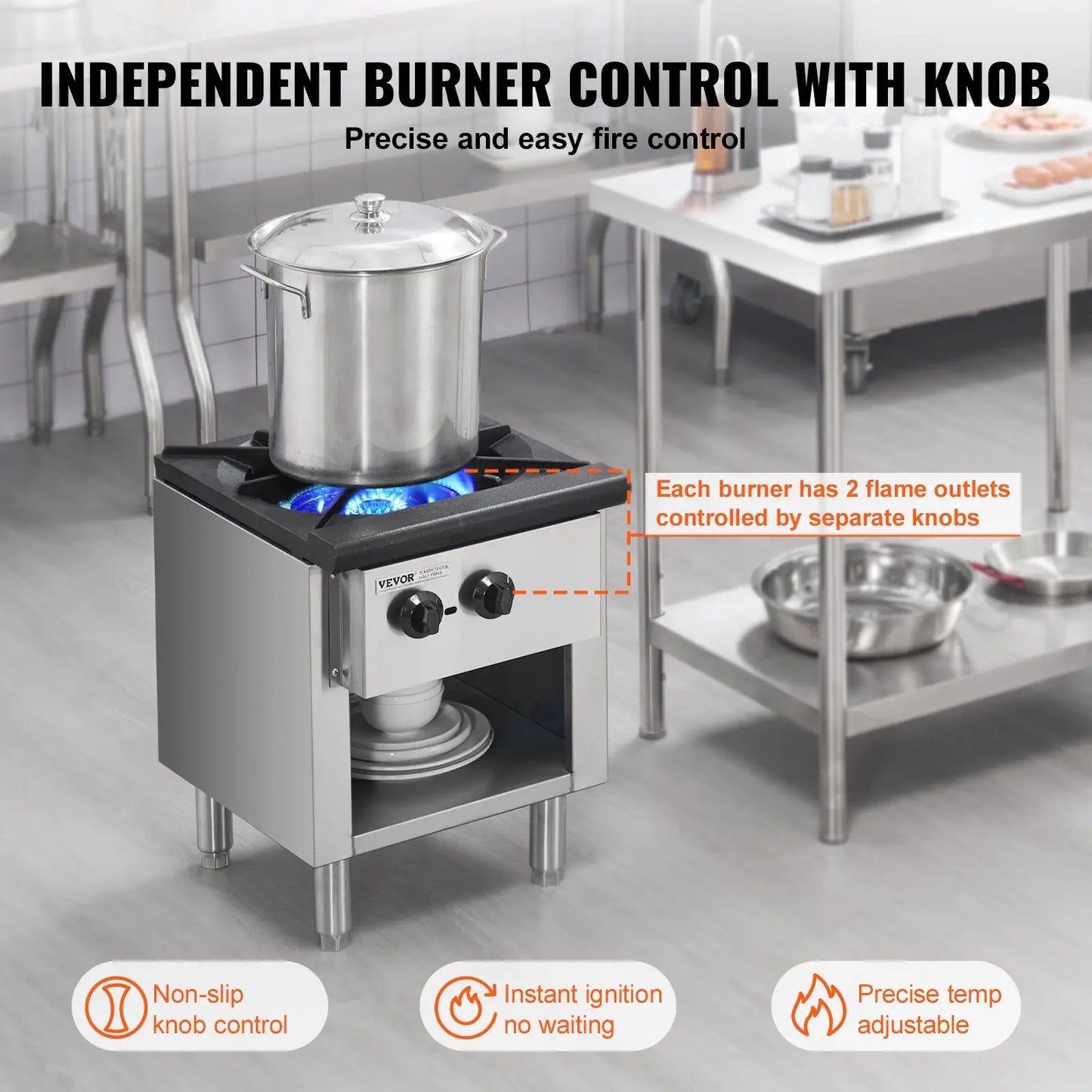 Commercial Gas Range 1 Burner 90000 Btu Hot Plate