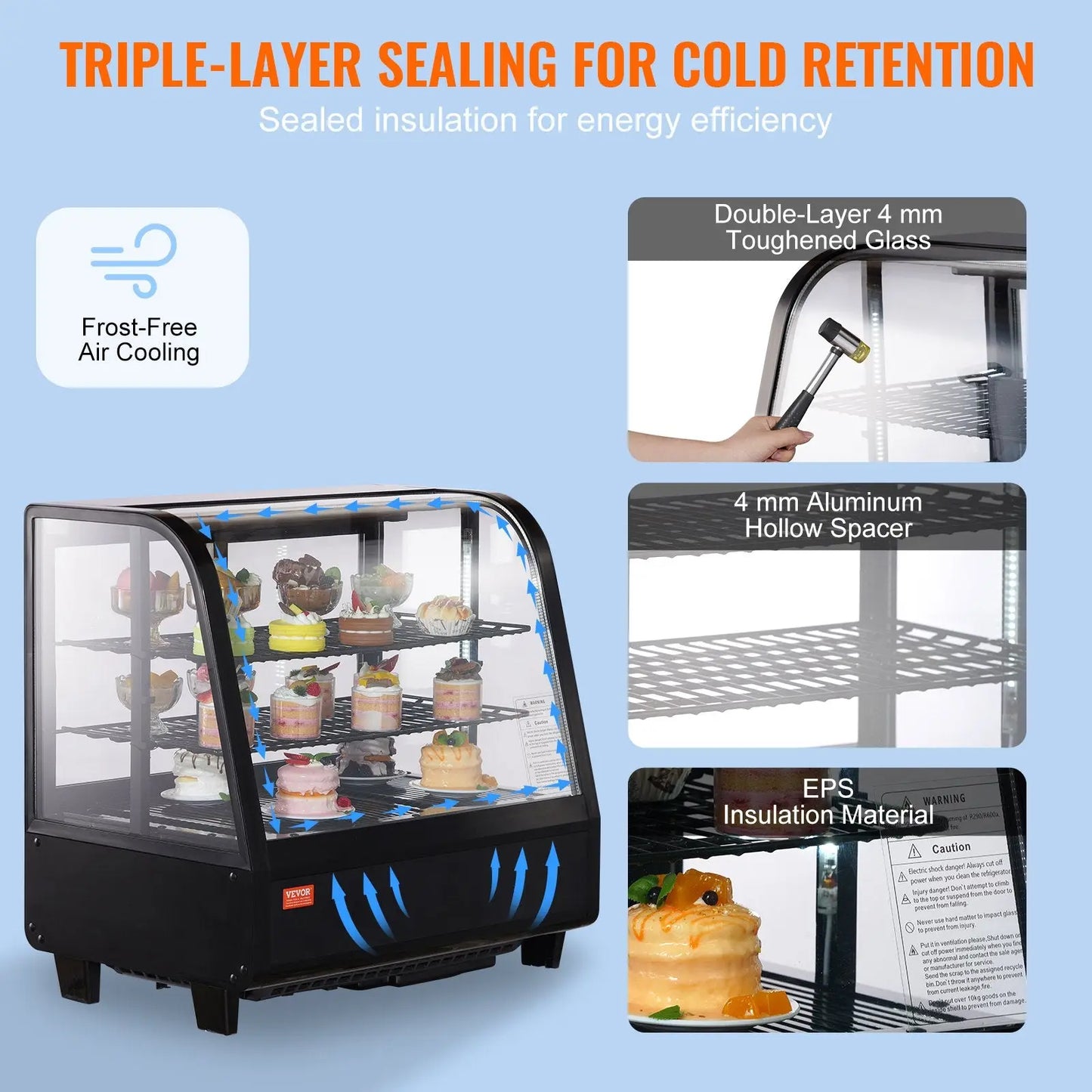 Commercial Refrigerated Pastry Display Case 3.5 Cu.ft