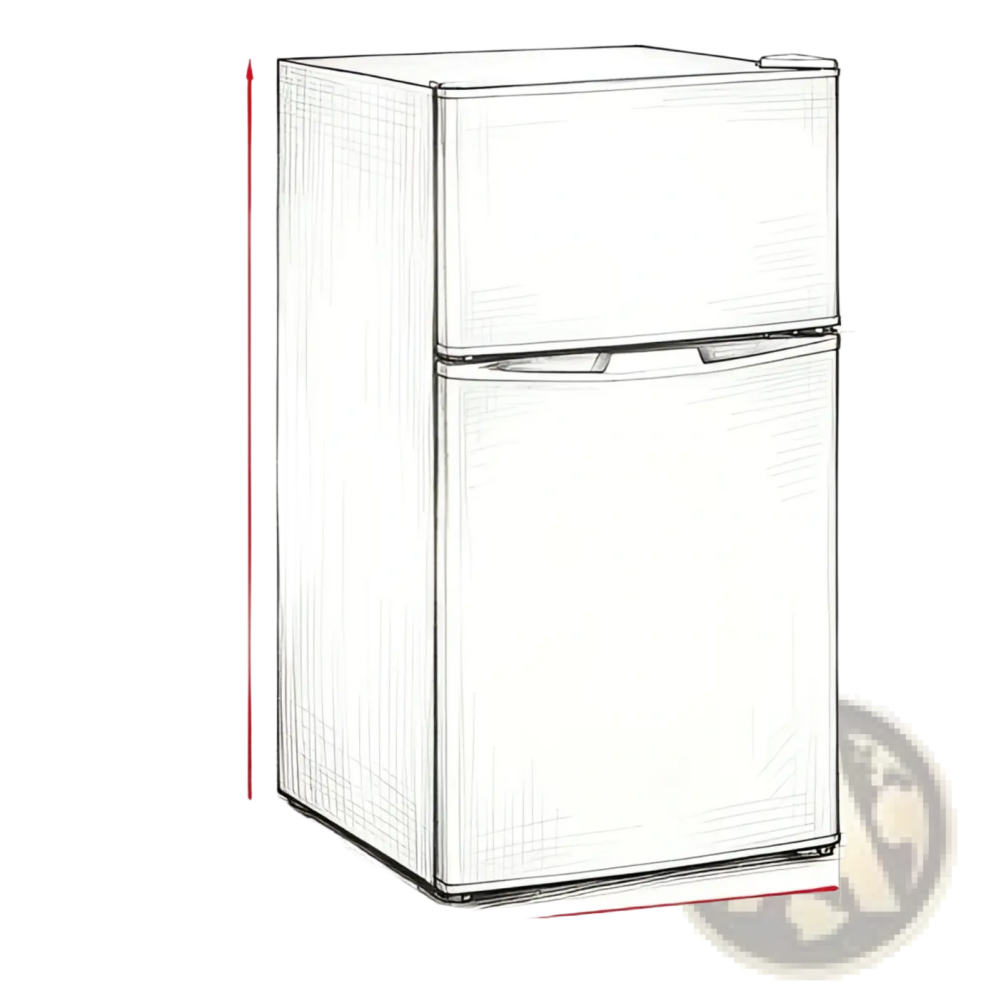 Compact Two Door Mini Fridge with Freezer and Adjustable Shelves
