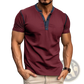 Contrast Trim Short Sleeve Henley Polo Shirt