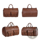 Convertible Leather Travel Garment Bag with Shoe Pocket