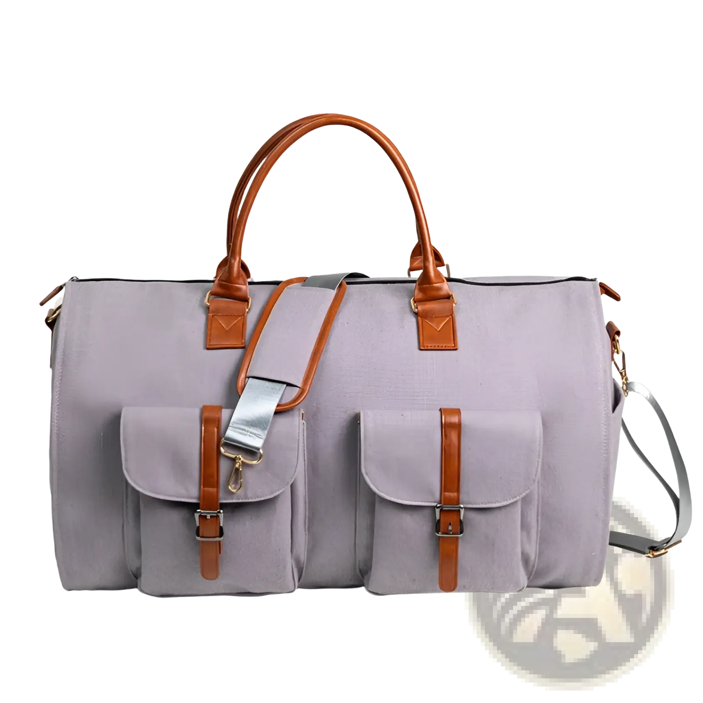 Convertible Leather Travel Garment Bag with Shoe Pocket