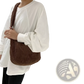 Corduroy Crossbody Shoulder Bag with Adjustable Strap