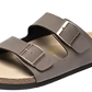 Cork Footbed Leather Two Strap Sandals