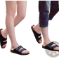 Cork Footbed Leather Two Strap Sandals