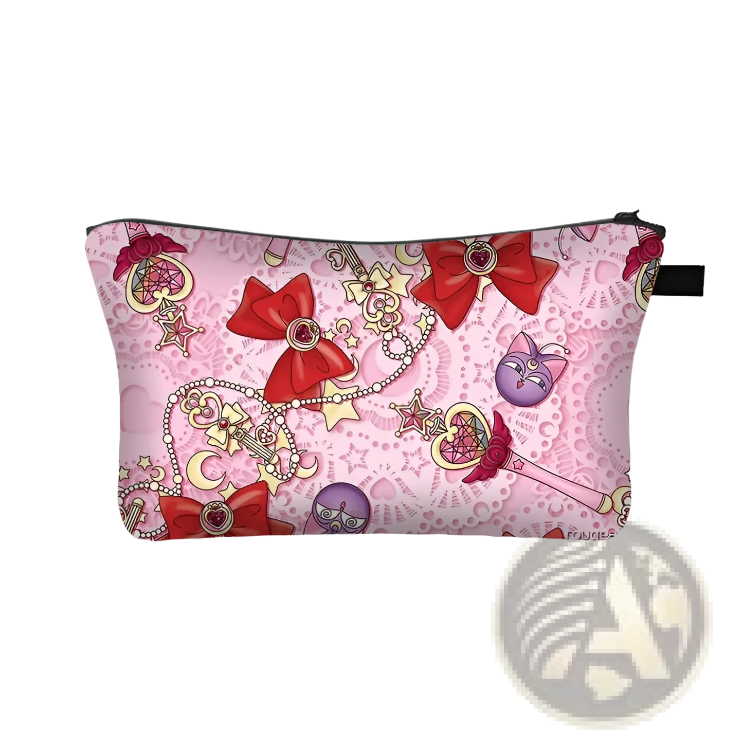 Cosmetic Bag Whimsical Bow and Lace Travel Clutch