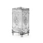 Ornate Embossed Amber Glass Cosmetic Storage Box