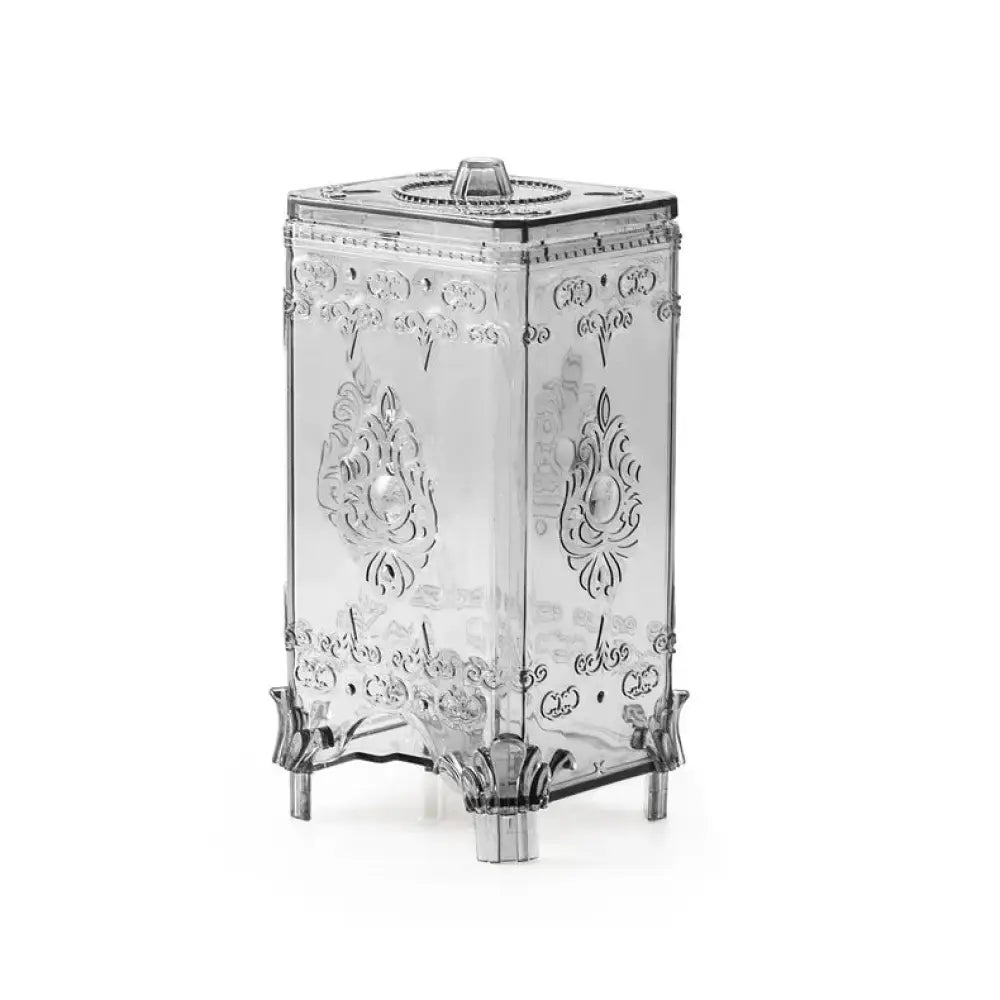 Ornate Embossed Amber Glass Cosmetic Storage Box