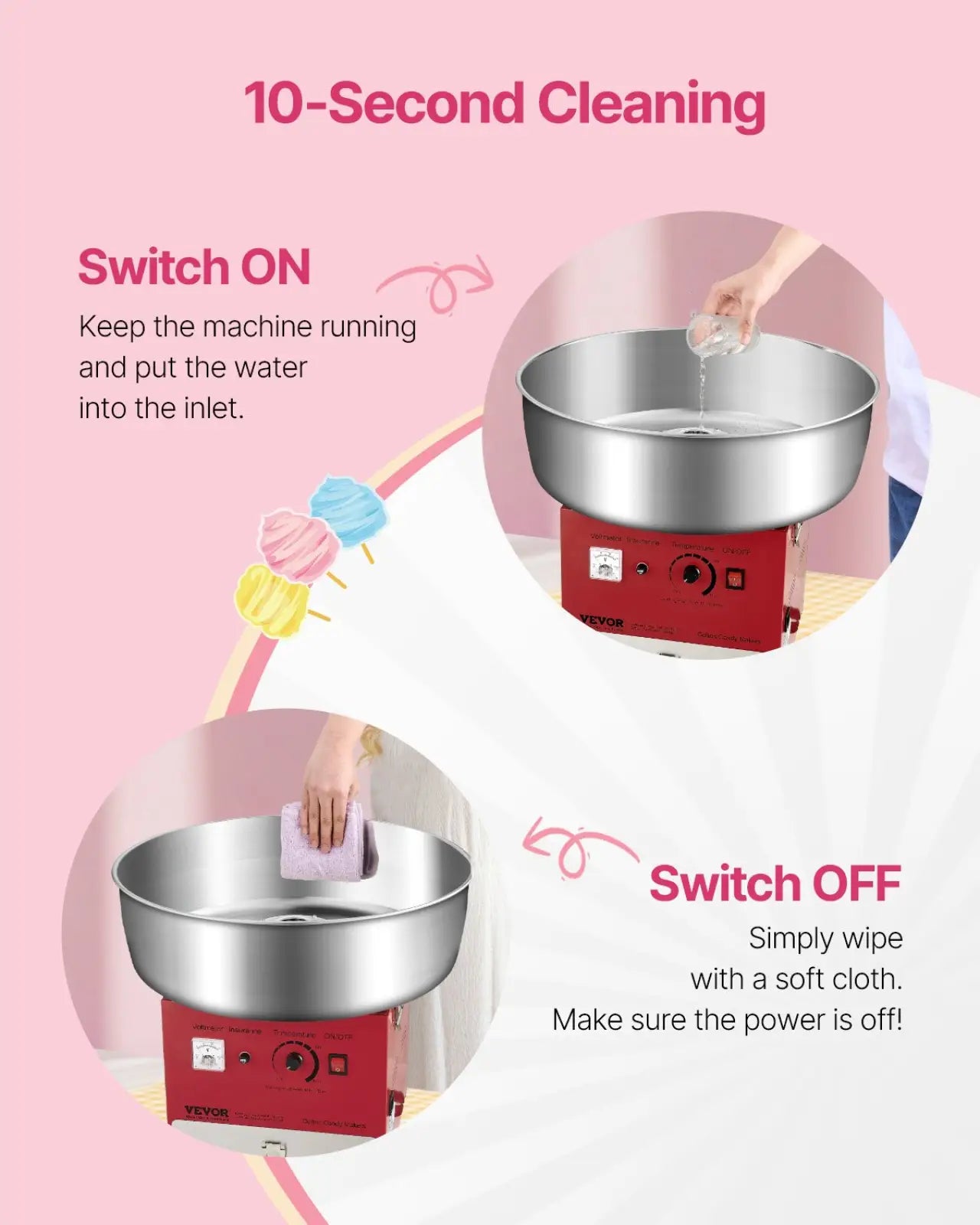 Cotton Candy Machine 1000w Commercial Floss Maker