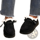 Cotton Flat Winter Shoes Warm Fur Corduroy Loafers