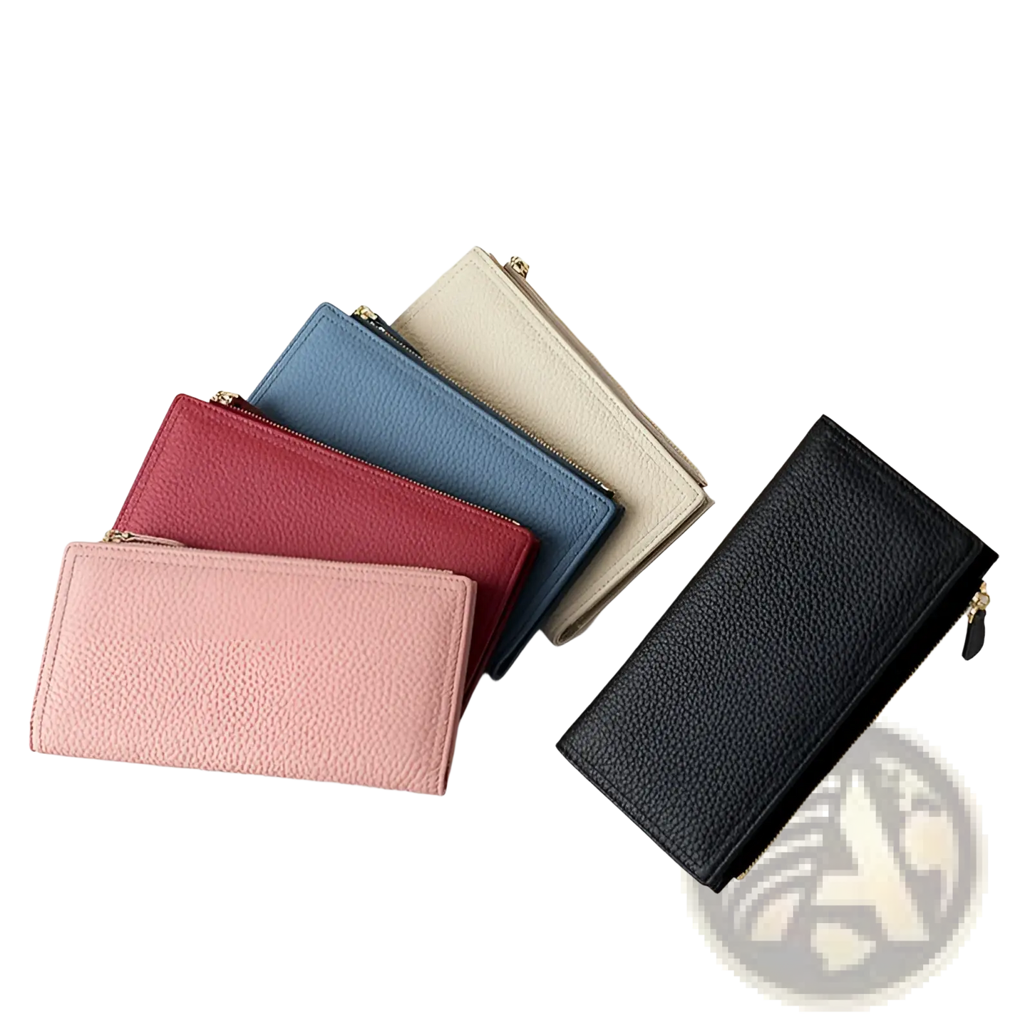 Cowhide Leather Anti Theft Rfid Long Zip Wallet