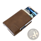 Crazy Horse Leather Metal Card Case Wallet