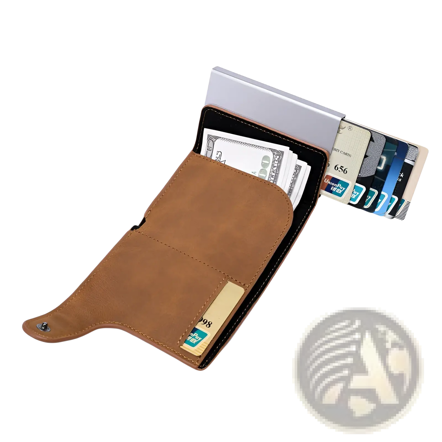 Crazy Horse Leather Metal Card Case Wallet