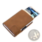 Crazy Horse Leather Metal Card Case Wallet