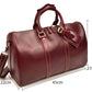 Burgundy Crazy Horse Leather Duffel Tote Bag