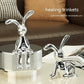 Minimalist Golden Long Eared Rabbit Figurine Decor