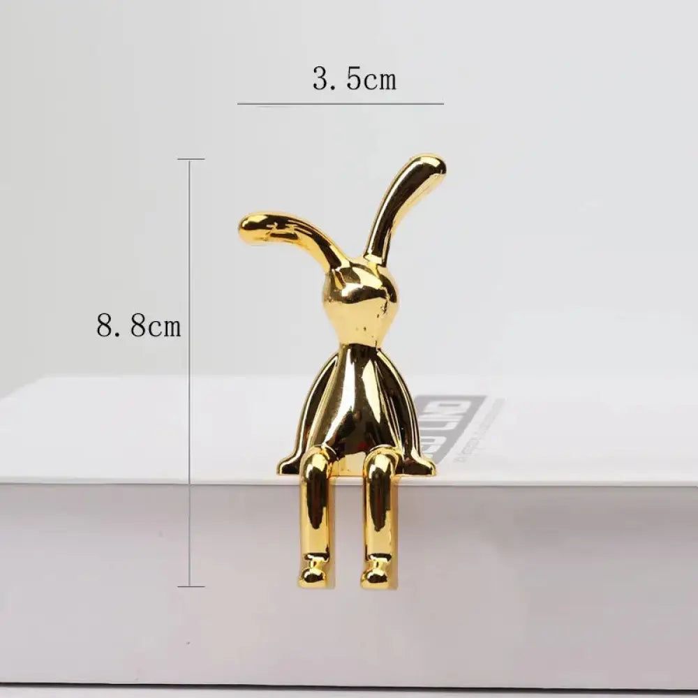 Minimalist Golden Long Eared Rabbit Figurine Decor
