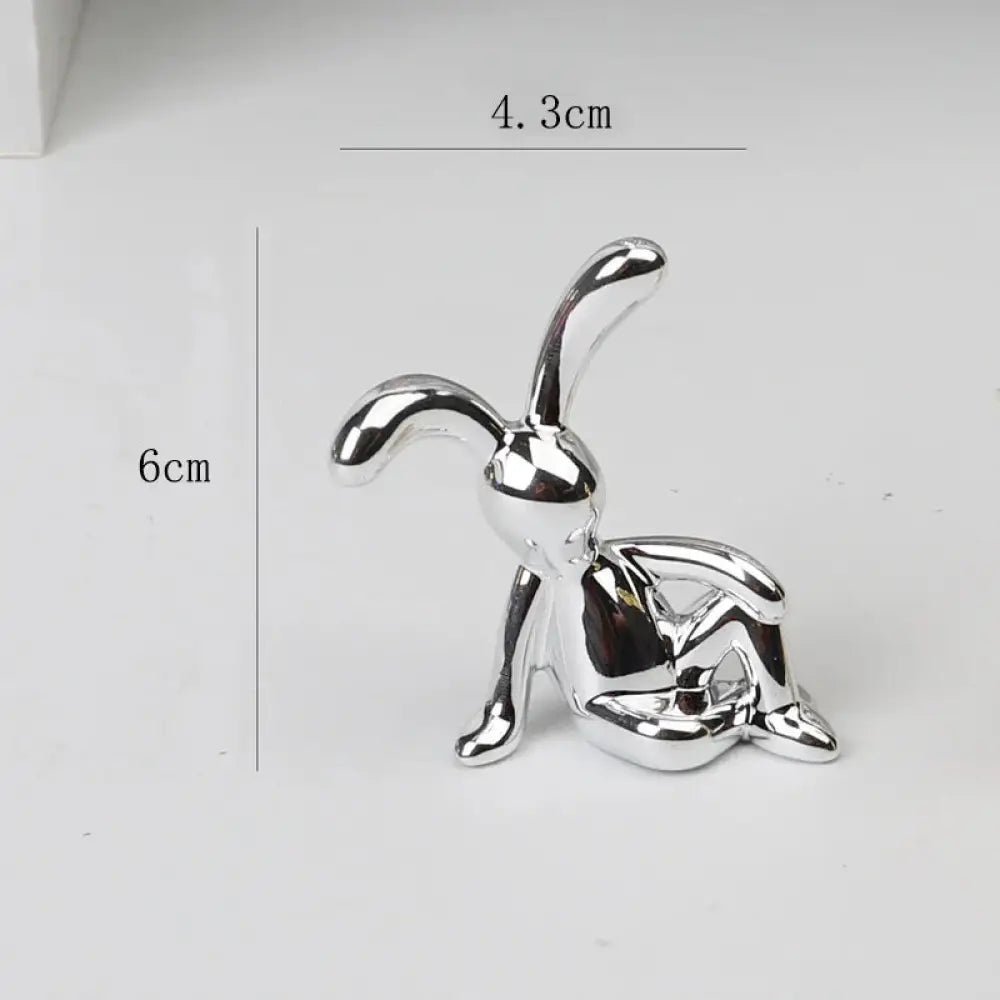 Minimalist Golden Long Eared Rabbit Figurine Decor