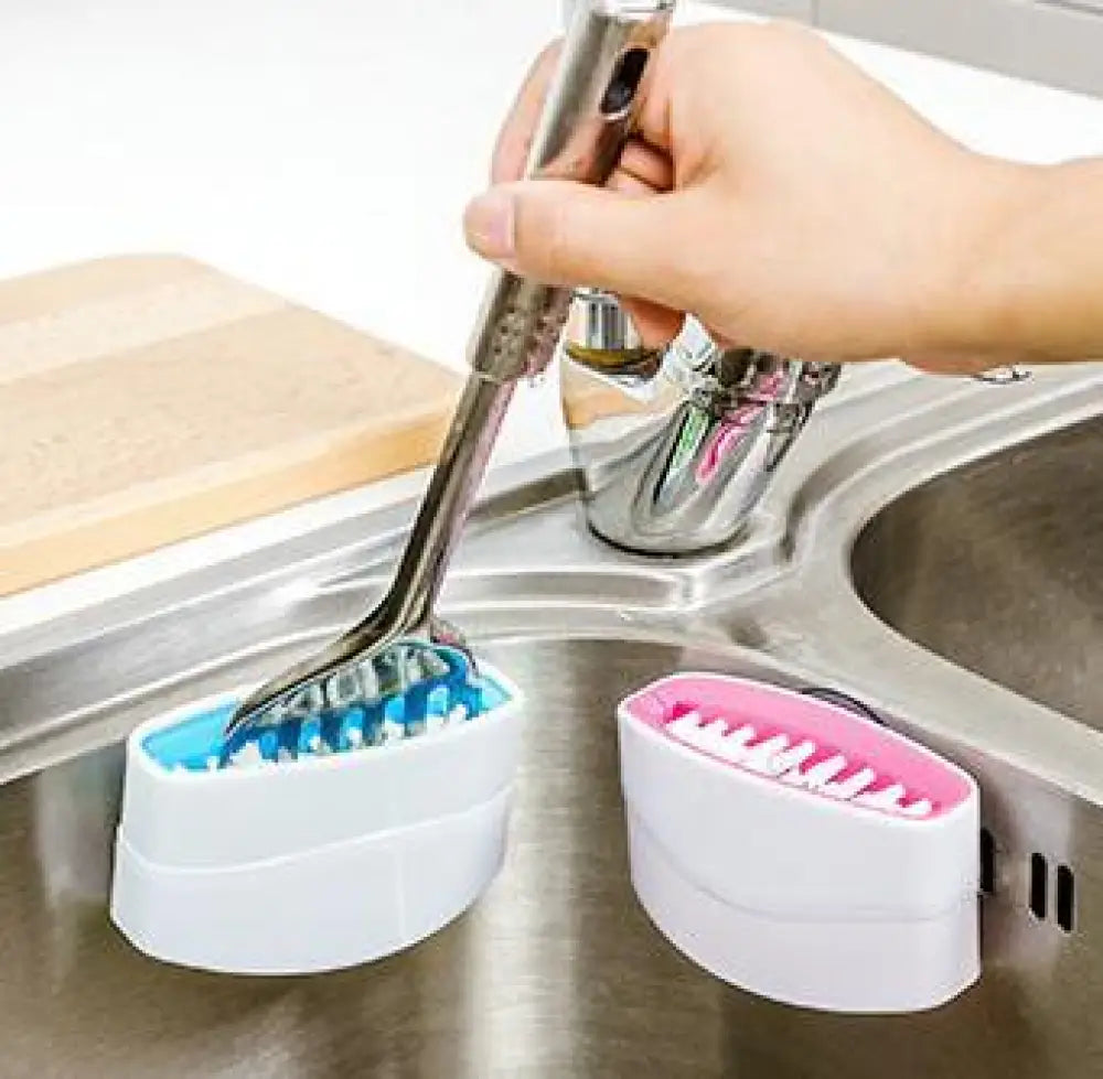 Multiuse Suction Cup Kitchen Brush and Utensil Scrubber