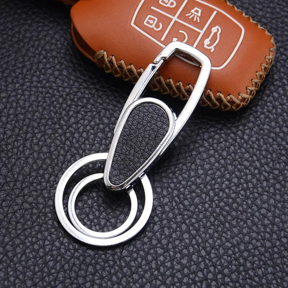 Premium Leather and Metal Carabiner Car Keychain