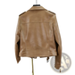 Crocodile Faux Leather Cropped Biker Jacket with Belt