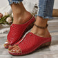 Crocodile Pattern Platform Wedge Sandals for Women