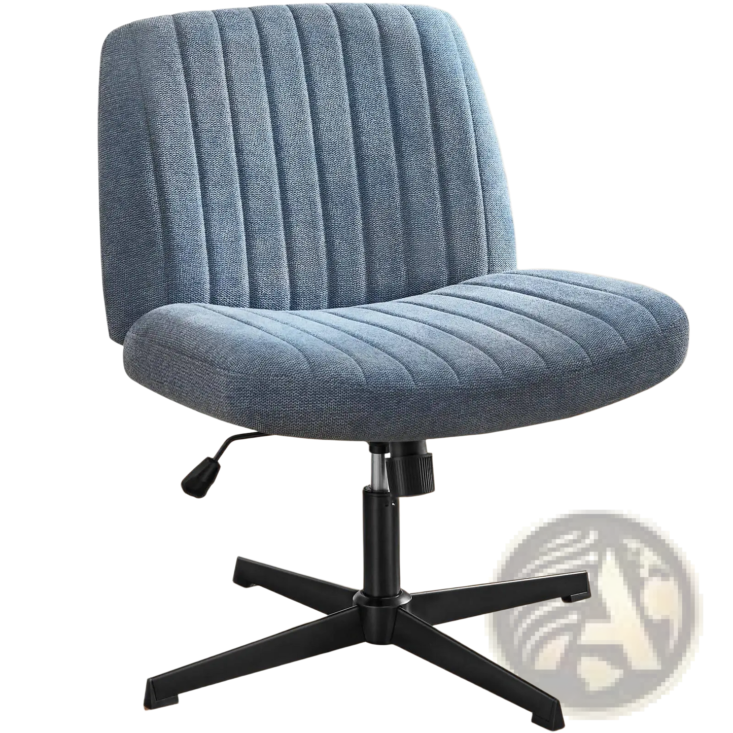 Cross Legged Office Chair Wide Swivel Armless Desk Chair