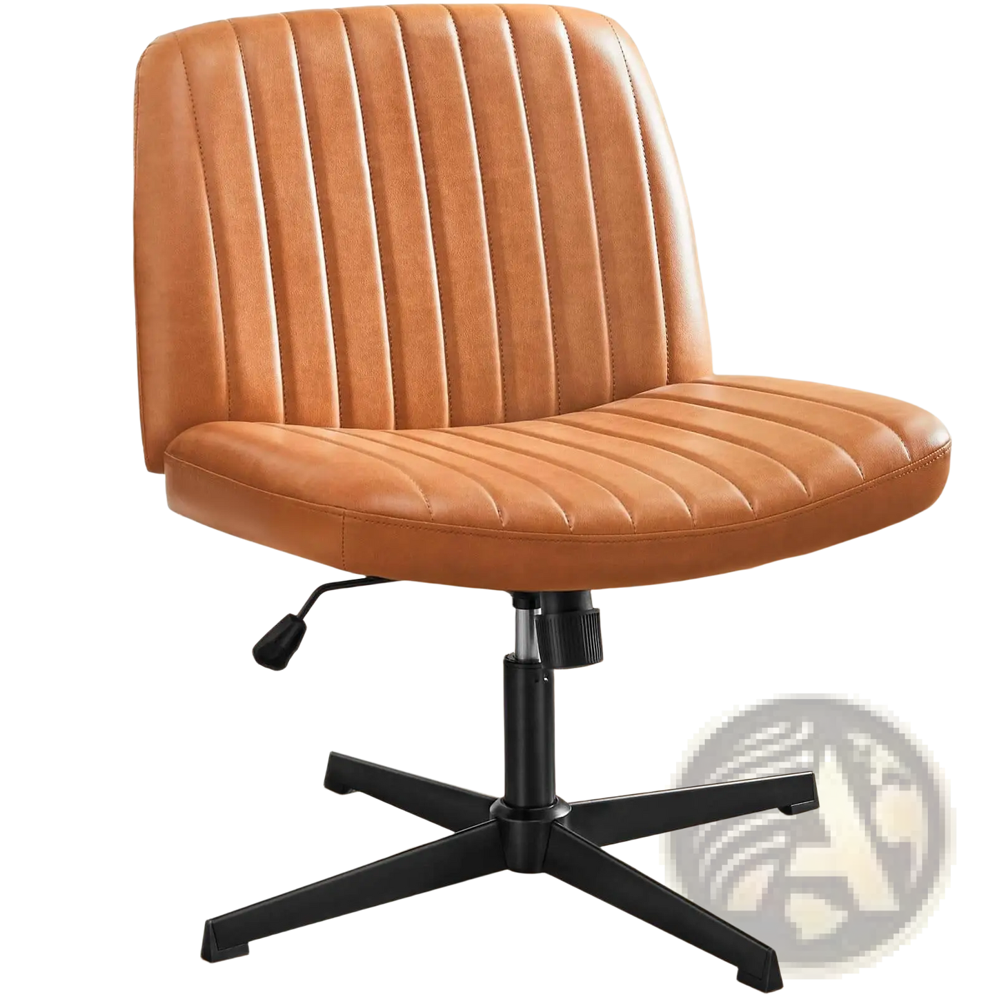 Cross Legged Office Chair Wide Swivel Armless Desk Chair