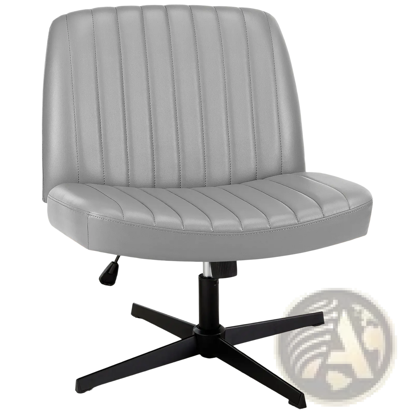 Cross Legged Office Chair Wide Swivel Armless Desk Chair