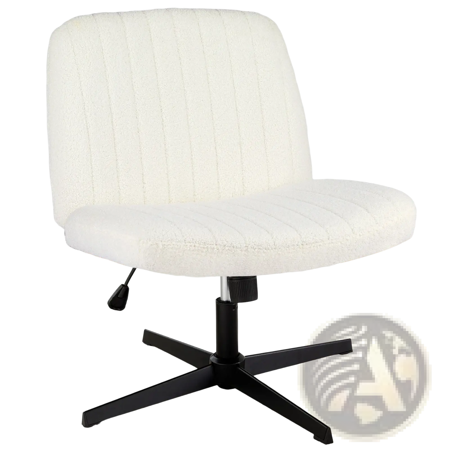 Cross Legged Office Chair Wide Swivel Armless Desk Chair