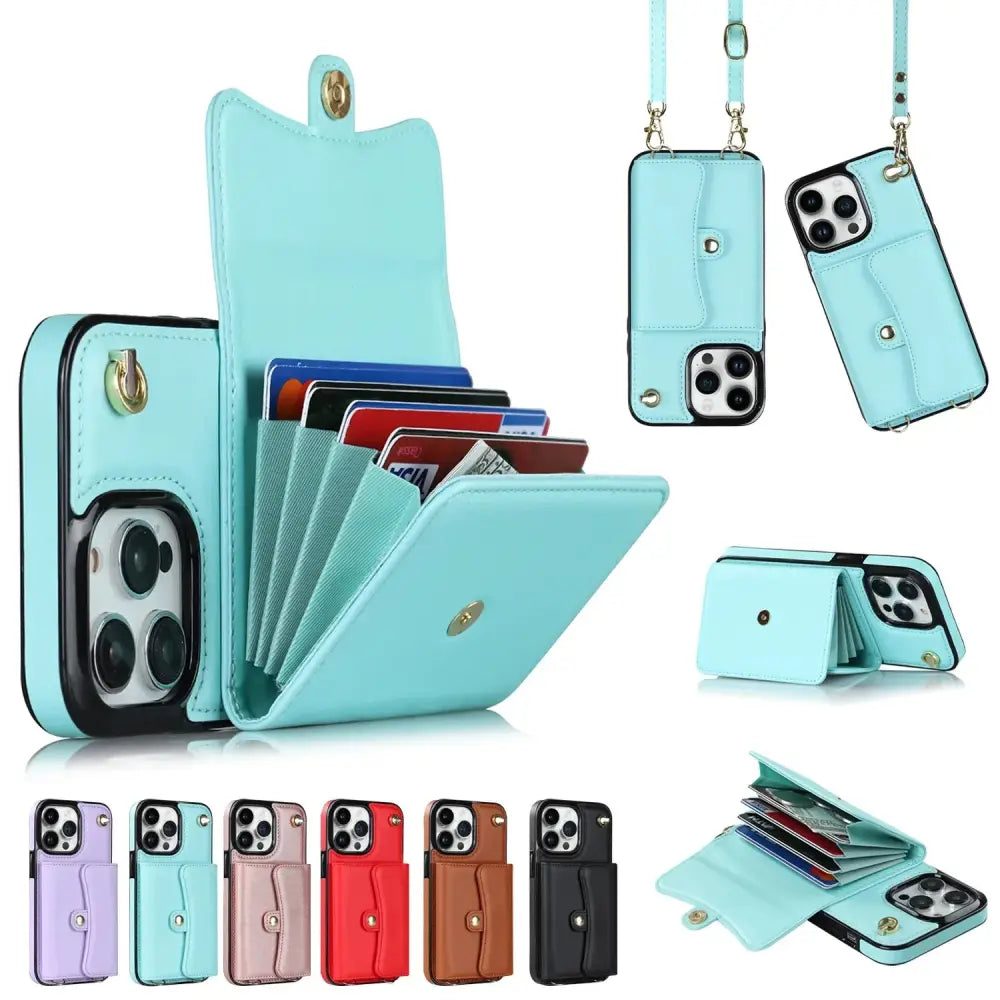 Leather Crossbody Phone Wallet with Card Holder