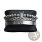 Crown Royal Diamond Beaded Bracelet Set with Braided Bands