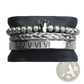 Crown Royal Diamond Beaded Bracelet Set with Braided Bands