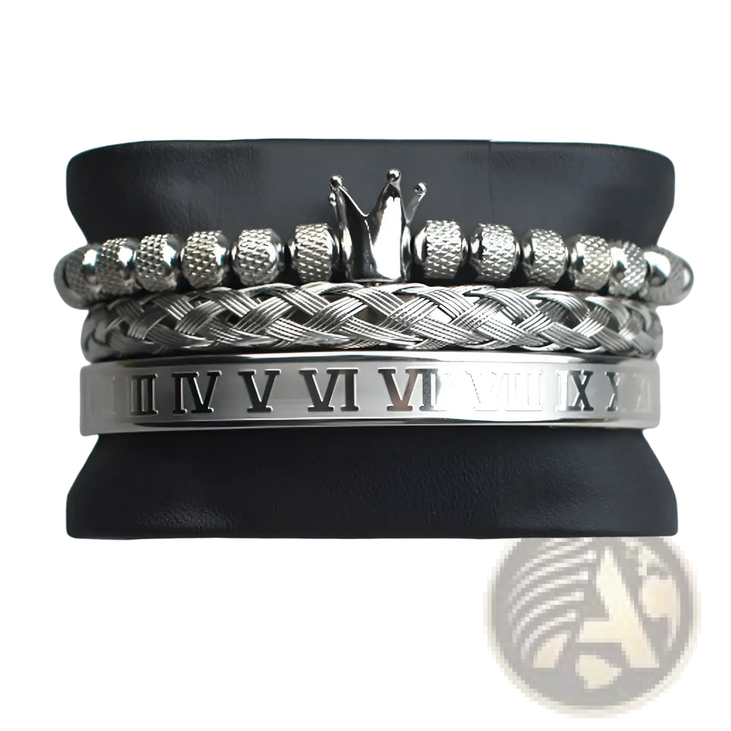 Crown Royal Diamond Beaded Bracelet Set with Braided Bands