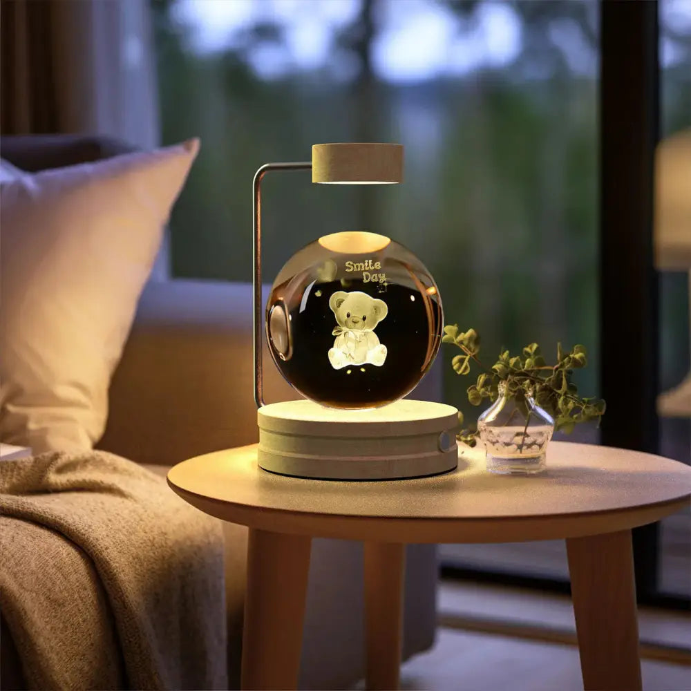 3d Crystal Ball Dinosaur Night Light Usb Bedside Lamp