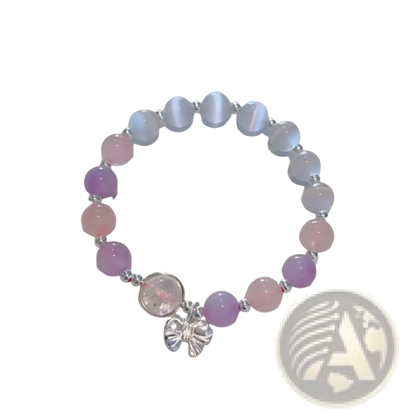 Crystal Butterfly Cat’s Eye Bead Bracelet