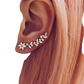 Crystal Floral Vine Ear Climber Earrings for Women
