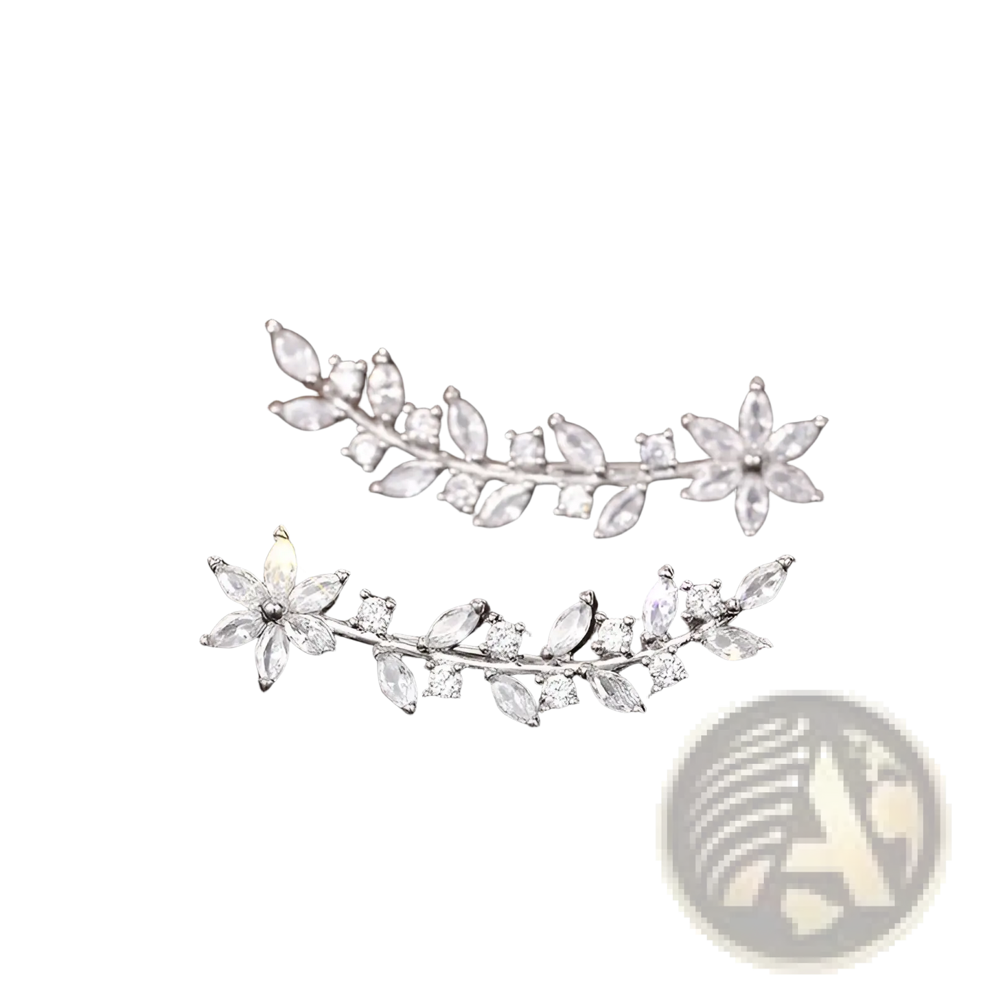 Crystal Floral Vine Ear Climber Earrings for Women