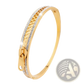 Crystal Interlocking Titanium Steel Zipper Bangle Bracelet